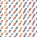 Seamless pattern of colorful high-heeled sandals. Design can be used for wallpaper