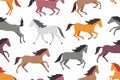 Seamless pattern with Colorful horses