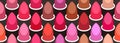 Seamless pattern of colorful lipsticks vector illustration Royalty Free Stock Photo