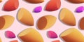 Seamless pattern of colorful makeup blending sponges beauty blenders Royalty Free Stock Photo