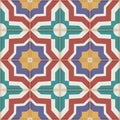 Seamless pattern from colorful Moroccan tiles, ornaments. Royalty Free Stock Photo