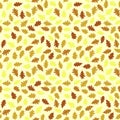 Seamless pattern with colorful oak leaves. Autumn texture.