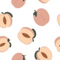 Seamless Pattern. Colorful on Peaches White Background for Design.Vector Illustration Royalty Free Stock Photo