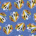 Seamless pattern with colorful peacock feather. Vector navy texture Royalty Free Stock Photo