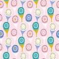 Seamless pattern with colorful peacock feather. Vector pastel texture Royalty Free Stock Photo