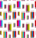 Seamless Pattern with Colorful Pencils Royalty Free Stock Photo