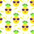 Seamless pattern with colorful pineapples Royalty Free Stock Photo