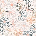 Seamless pattern with colorful pretty flowers