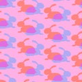 Seamless pattern of colorful rabbits. Vector illustration