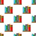 School Books Flat Icon Seamless Pattern