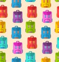 Seamless Pattern with Colorful School Rucksacks