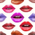 Seamless pattern made of lips Royalty Free Stock Photo