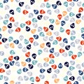 Seamless pattern with colorful skulls