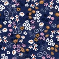 Seamless pattern in colorful small pretty flowers. Liberty style blooming meadow florals design for fashion , fabric , wallpaper