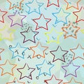 Seamless Pattern With Colorful Stars on black. Scandinavian Style