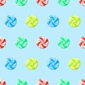 Seamless pattern of colorful striped hard candy