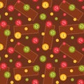 Seamless pattern with colorful textile buttons