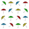 Seamless pattern of colorful umbrellas, background