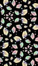 Seamless pattern of colorful vector jewels gemstones and crystal