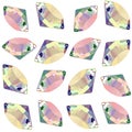 Seamless pattern of colorful vector jewels gemstones and crystal