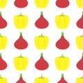 Seamless pattern with colorful vegetables in flat style Royalty Free Stock Photo
