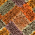 Seamless pattern with colorful weave grunge striped rectangular