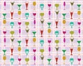 Seamless pattern colorful wine glasses