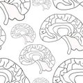 Seamless pattern coloring the human brain. Vector illustration Royalty Free Stock Photo