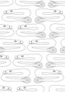 Seamless pattern or coloring page with a snake fish for adults, outline vector stock illustration with tropical fish in the sea or Royalty Free Stock Photo