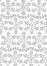 Christmas seamless pattern or coloring page with snowflakes as texture, outline vector stock illustration with colorless snow or Royalty Free Stock Photo