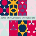 Seamless pattern with the colors of spring summer 2019, in vector.