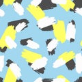 Seamless pattern with coloured repeated strokes of watercolour brush.