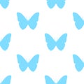 Seamless pattern. Colourful butterfly on white background Royalty Free Stock Photo
