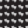 Seamless pattern with theatrical masks Royalty Free Stock Photo