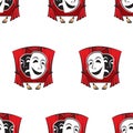 Seamless pattern with theatrical masks Royalty Free Stock Photo