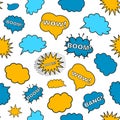 Seamless pattern comic speech bubbles in pop art style Royalty Free Stock Photo