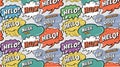Seamless pattern comic speech bubbles vector illustration Royalty Free Stock Photo