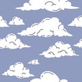 Seamless Pattern With Comic Style Clouds Royalty Free Stock Photo