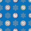 Seamless pattern composed of images hours. Royalty Free Stock Photo