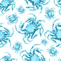 Seamless pattern. Conceptual polygonal crab. abstract vector illustration of low Poly style. stylized design element. Marine style Royalty Free Stock Photo