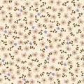 Seamless pattern consisting of pressed flowers different sizes