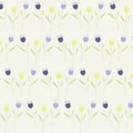 Seamless spring pattern with flowers on a light yellow background
