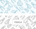 Seamless pattern with construction tools icons - tools seamless pattern Royalty Free Stock Photo