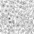 Seamless pattern with contour black-and-white