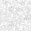 Seamless pattern of contour branches. Textile ornament on a white background. Endless texture for fabric, tile wallpaper on the Royalty Free Stock Photo