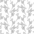 Seamless pattern from Contour rosehip branches. Abstract background texture. Coloring page. Isolate