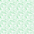 Seamless pattern of contoured leaves isolated on white background, hand drawn outline in sketch style, doodle. Simple vector Royalty Free Stock Photo