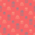 Seamless pattern with contours of gifts. Festive flat style design for packaging and print. Vector