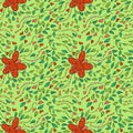 Seamless pattern with convoluted floral ornament.