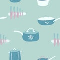 seamless pattern cooking stuff tools vector isolated baking